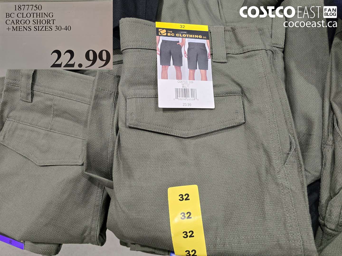 1877750 BC CLOTHING CARGO SHORT MENS SIZES 30-40 $22.99