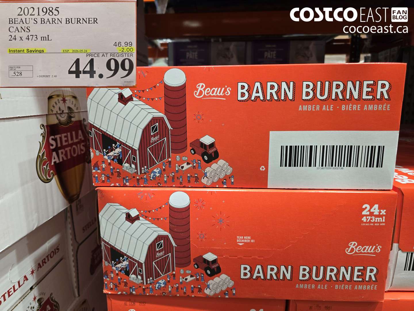 2021985 BEAU'S BARN BURNER CANS 24 X 473 ML ($2.00 INSTANT SAVINGS EXPIRES ON 2026-05-24) $44.99