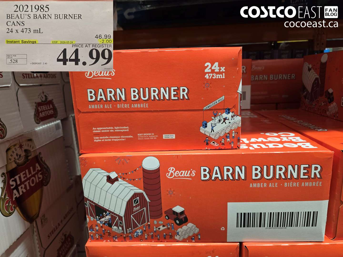 2021985 BEAU'S BARN BURNER CANS 24 X 473 ML ($2.00 INSTANT SAVINGS EXPIRES ON 2026-05-24) $44.99