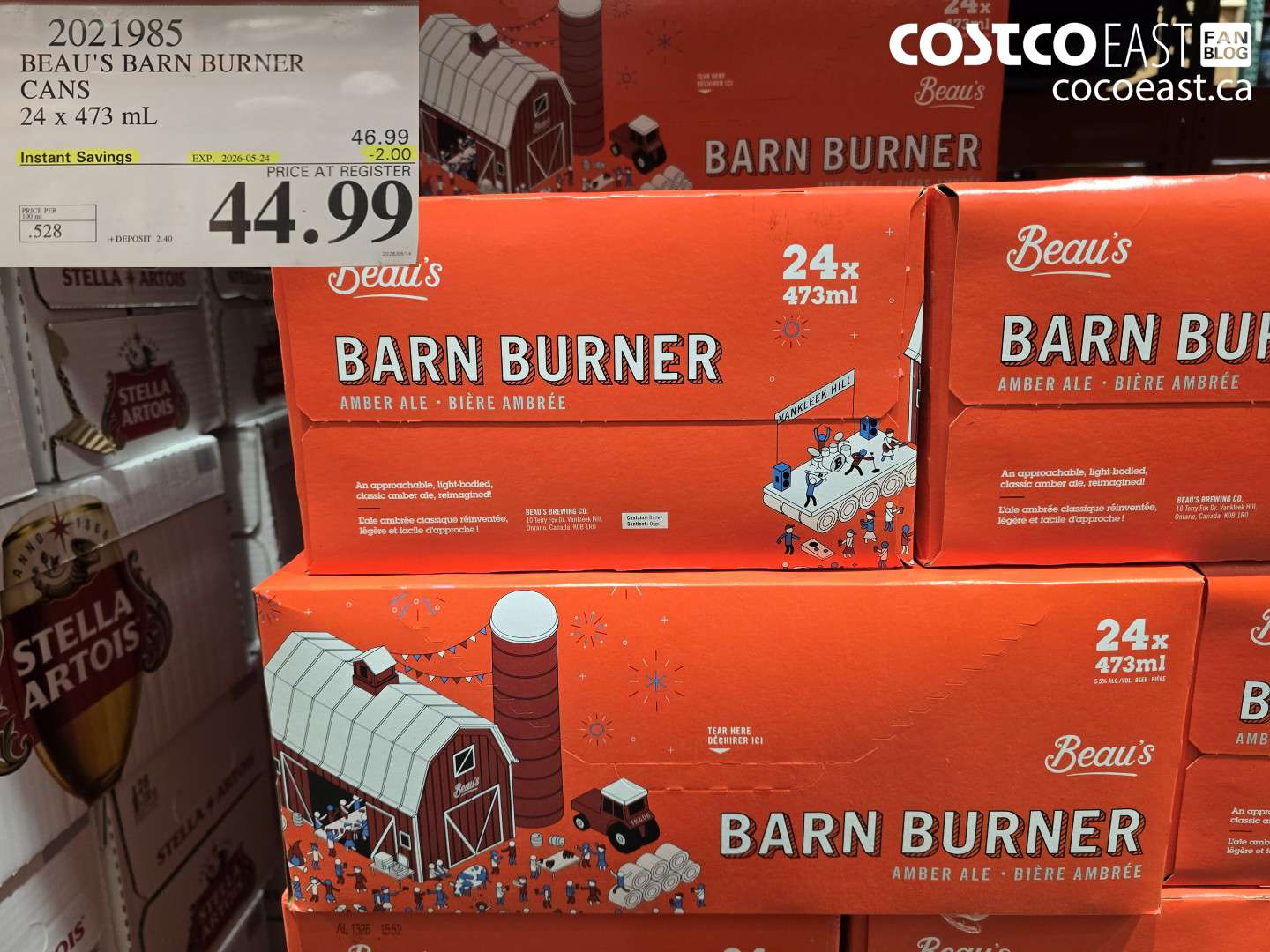 2021985 BEAU'S BARN BURNER CANS 24 X 473 ML ($2.00 INSTANT SAVINGS EXPIRES ON 2026-05-24) $44.99
