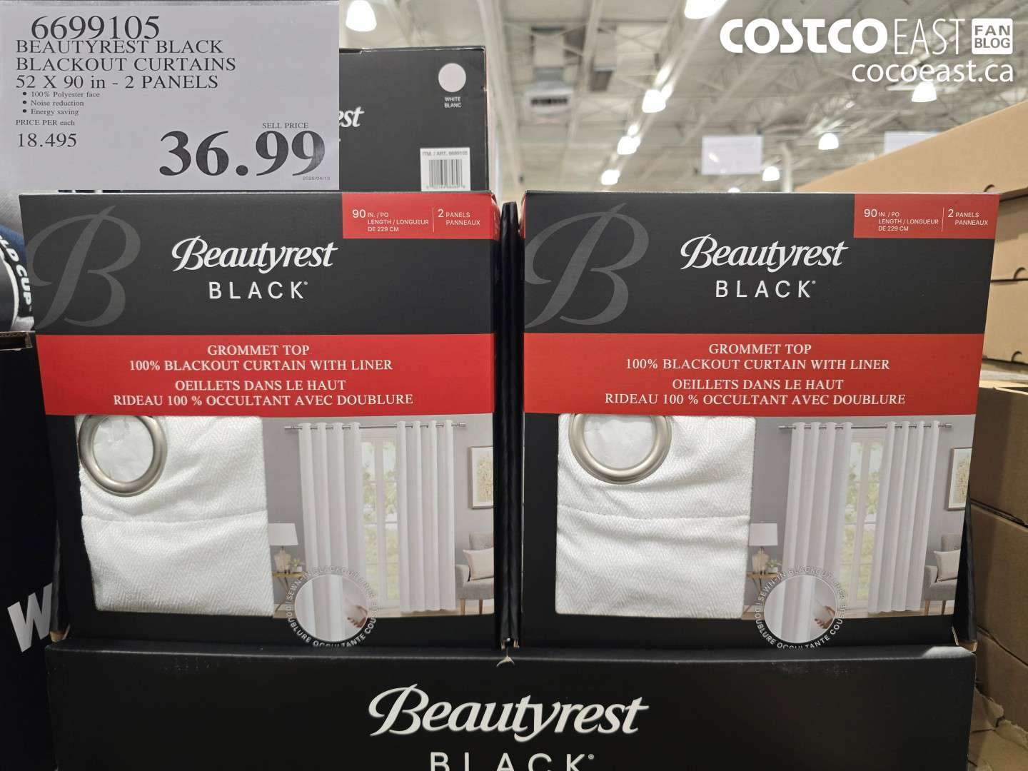 6699105 BEAUTYREST BLACK BLACKOUT CURTAINS 52 X 90 IN - 2 PANELS $36.99