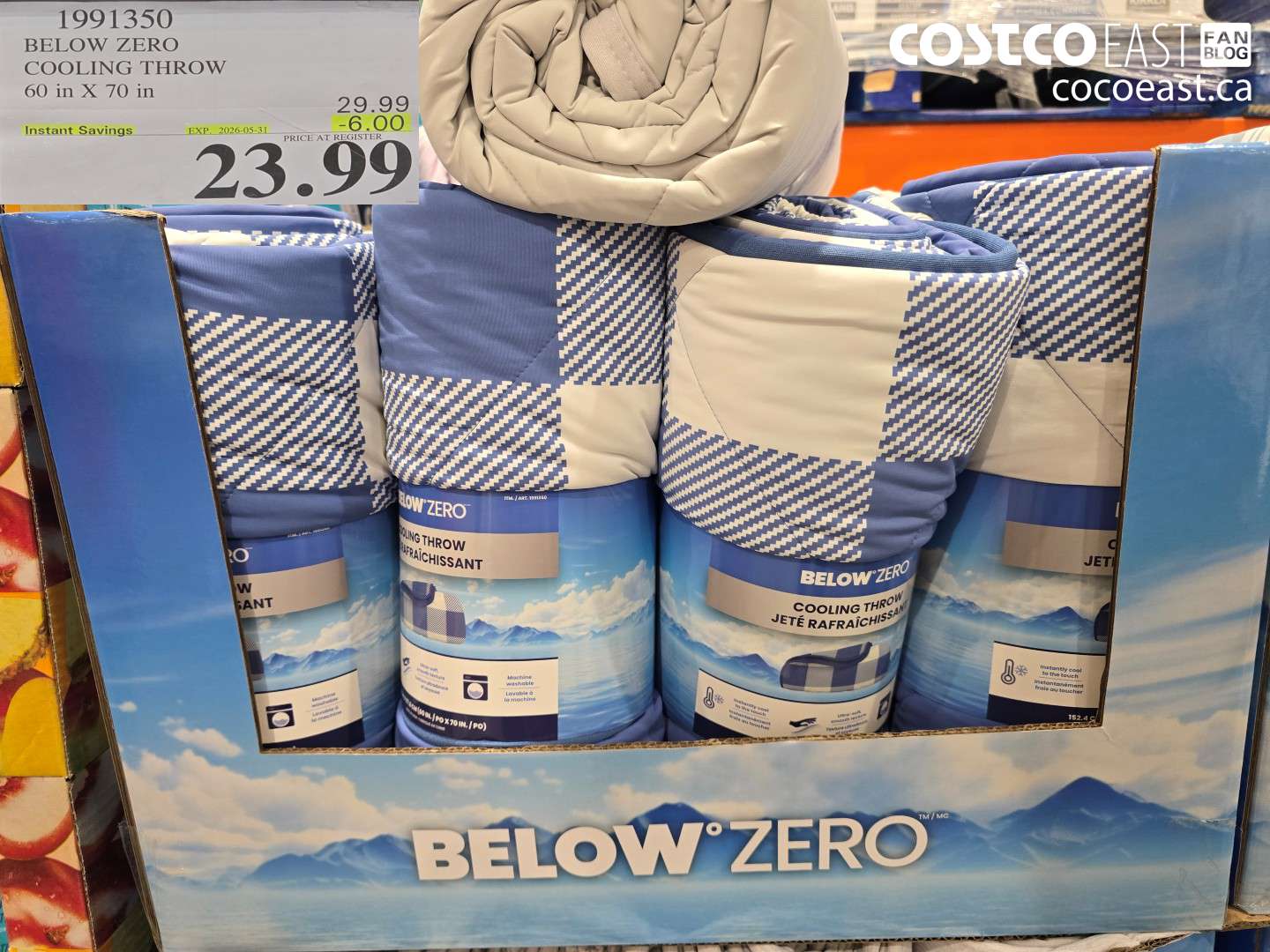 1991350 BELOW ZERO COOLING THROW 60 IN X 70 IN ($6.00 INSTANT SAVINGS EXPIRES ON 2026-05-31) $23.99