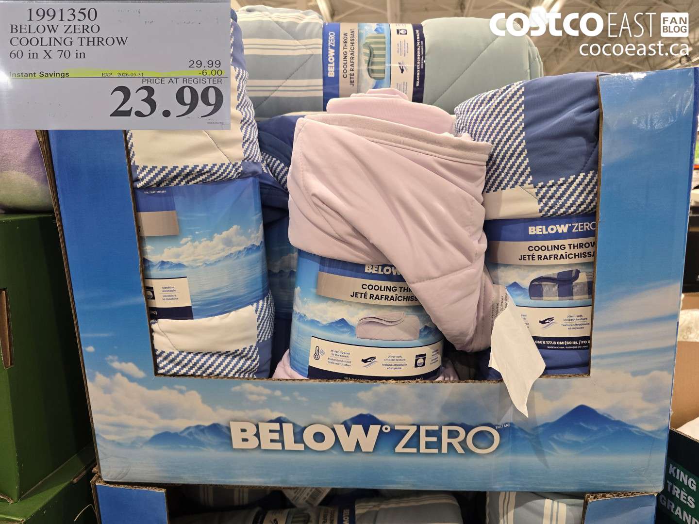 1991350 BELOW ZERO COOLING THROW 60 IN X 70 IN ($6.00 INSTANT SAVINGS EXPIRES ON 2026-05-31) $23.99