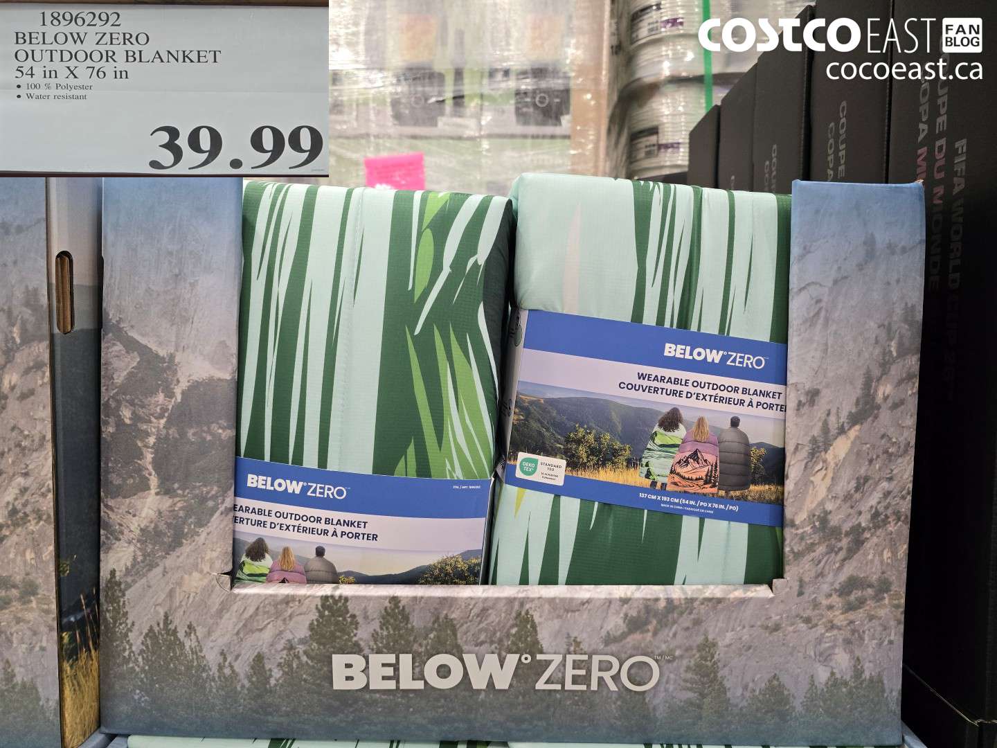 1896292 BELOW ZERO OUTDOOR BLANKET 54 in X 76 in $39.99