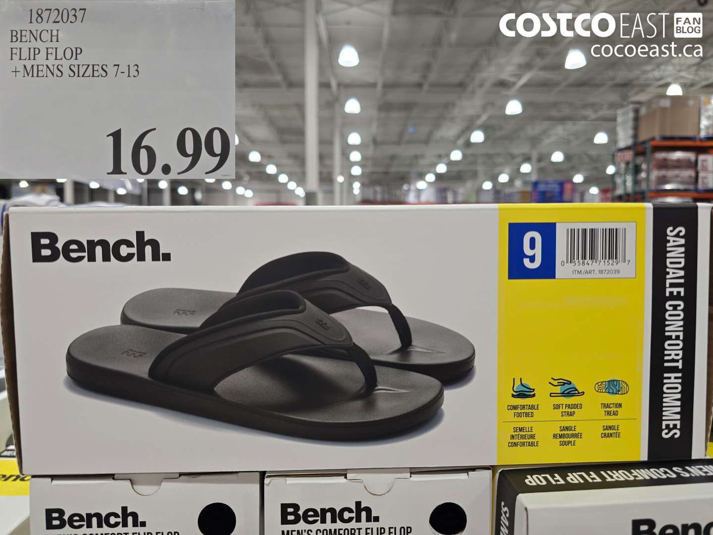 1872037 BENCH FLIP FLOP MENS SIZES 7-13 $16.99