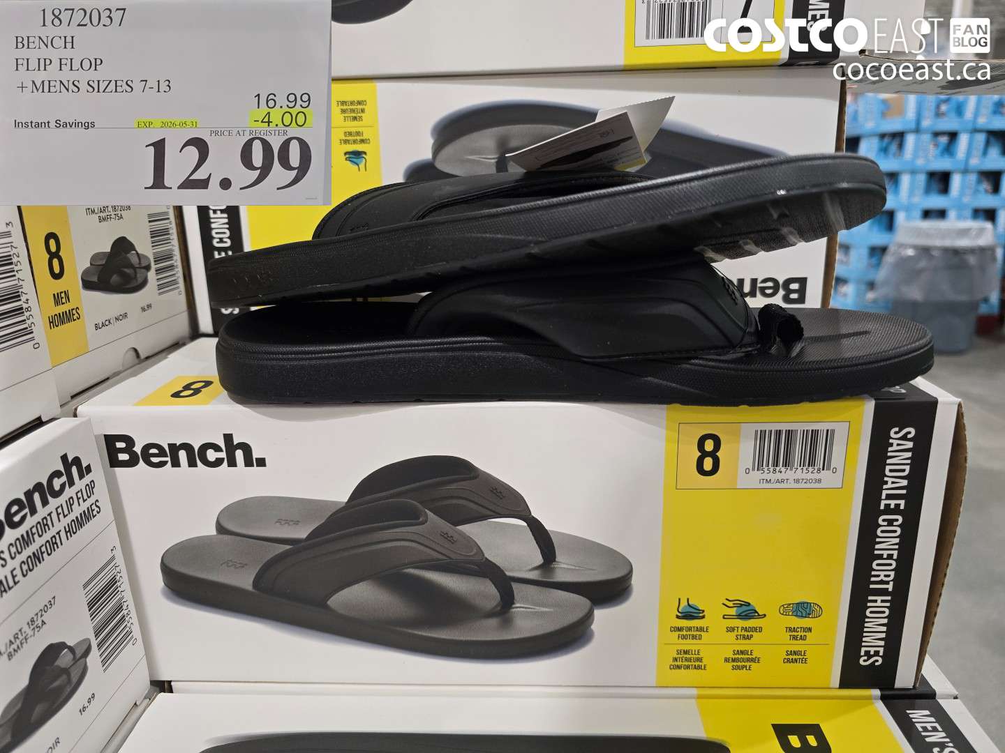 1872037 BENCH FLIP FLOP MENS SIZES 7-13 ($4.00 INSTANT SAVINGS EXPIRES ON 2026-05-31) $12.99