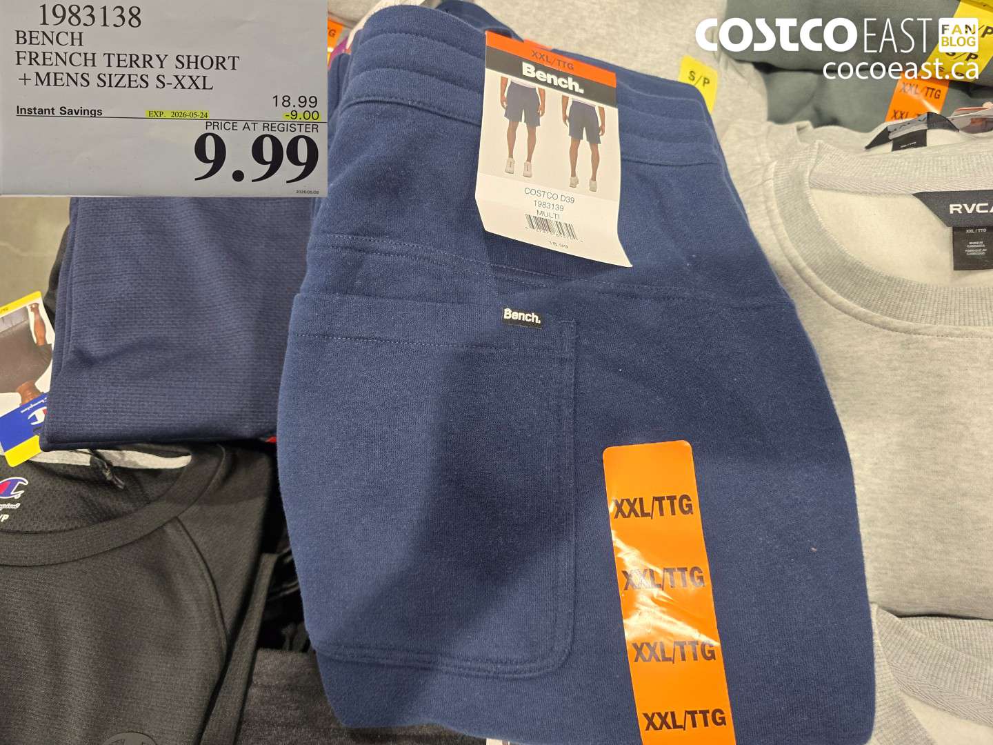 1983138 BENCH FRENCH TERRY SHORT + MENS SIZES S-XXL ($9.00 INSTANT SAVINGS EXPIRES ON 2026-05-24) $9.99