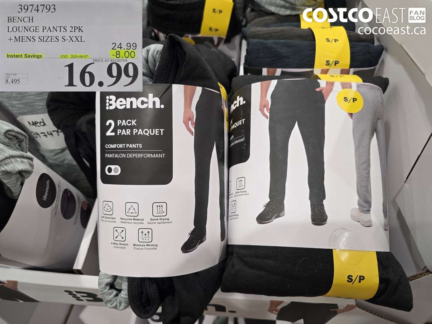 3974793 BENCH LOUNGE PANTS 2PK + MENS SIZES S-XXL ($8.00 INSTANT SAVINGS EXPIRES ON 2026-06-07) $16.99