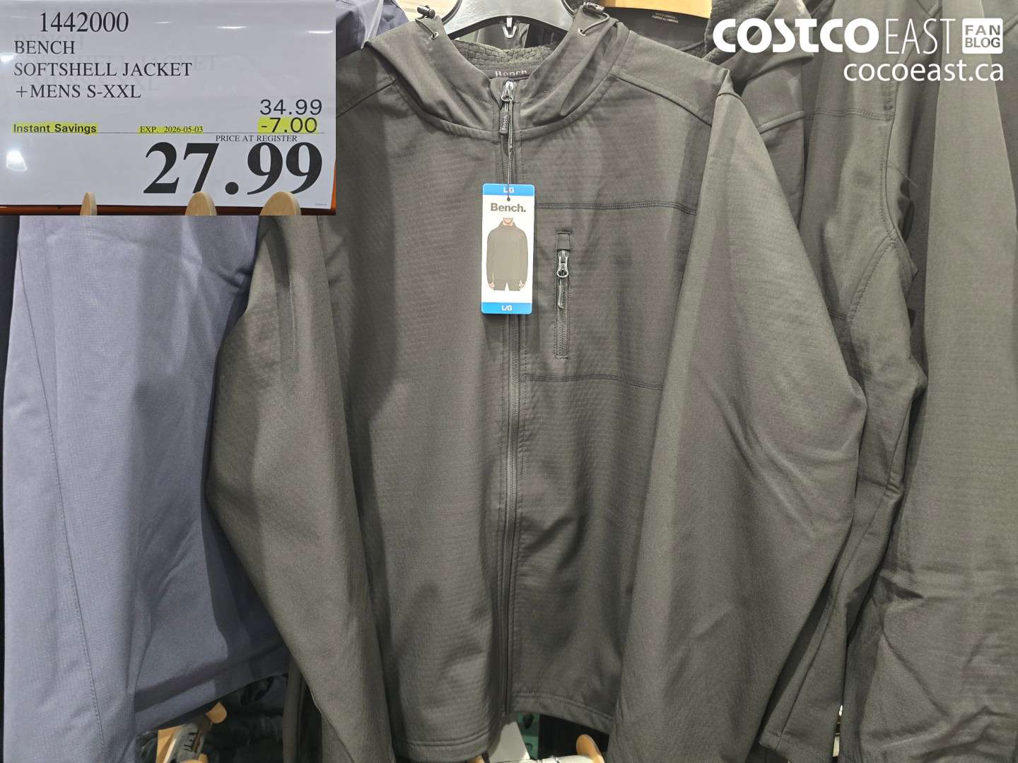 1442000 BENCH SOFTSHELL JACKET +MENS S-XXL ($7.00 INSTANT SAVINGS EXPIRES ON 2026-05-03) $27.99