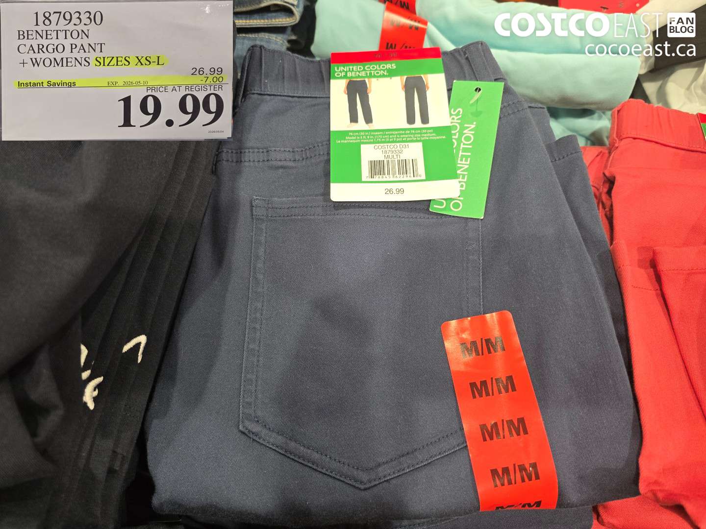 1879330 BENETTON CARGO PANT + WOMENS SIZES XS-L ($7.00 INSTANT SAVINGS EXPIRES ON 2026-05-10) $19.99
