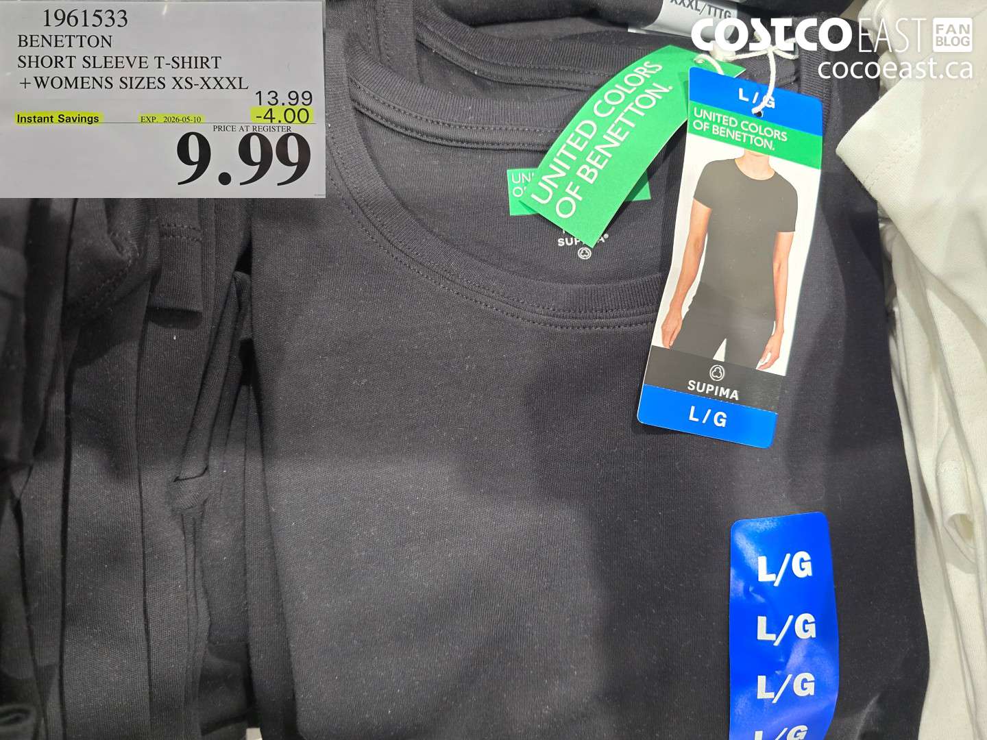 1961533 BENETTON SHORT SLEEVE T-SHIRT WOMENS SIZES XS-XXXL ($4.00 INSTANT SAVINGS EXPIRES ON 2026-05-10) $9.99