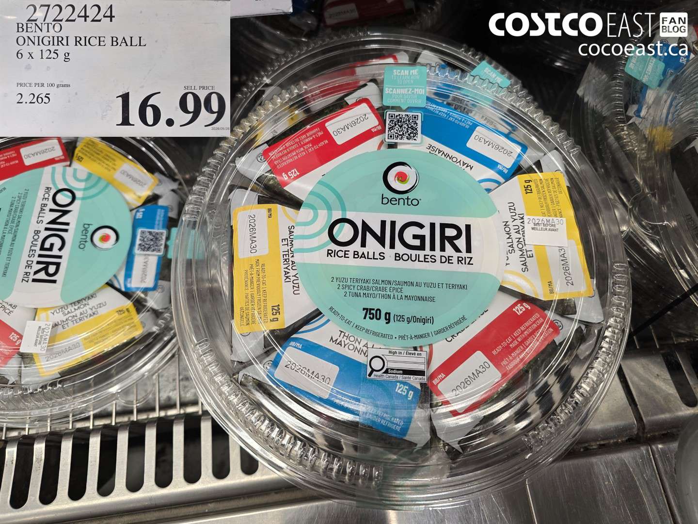 2722424 BENTO ONIGIRI RICE BALL 6 X 125 G $16.99