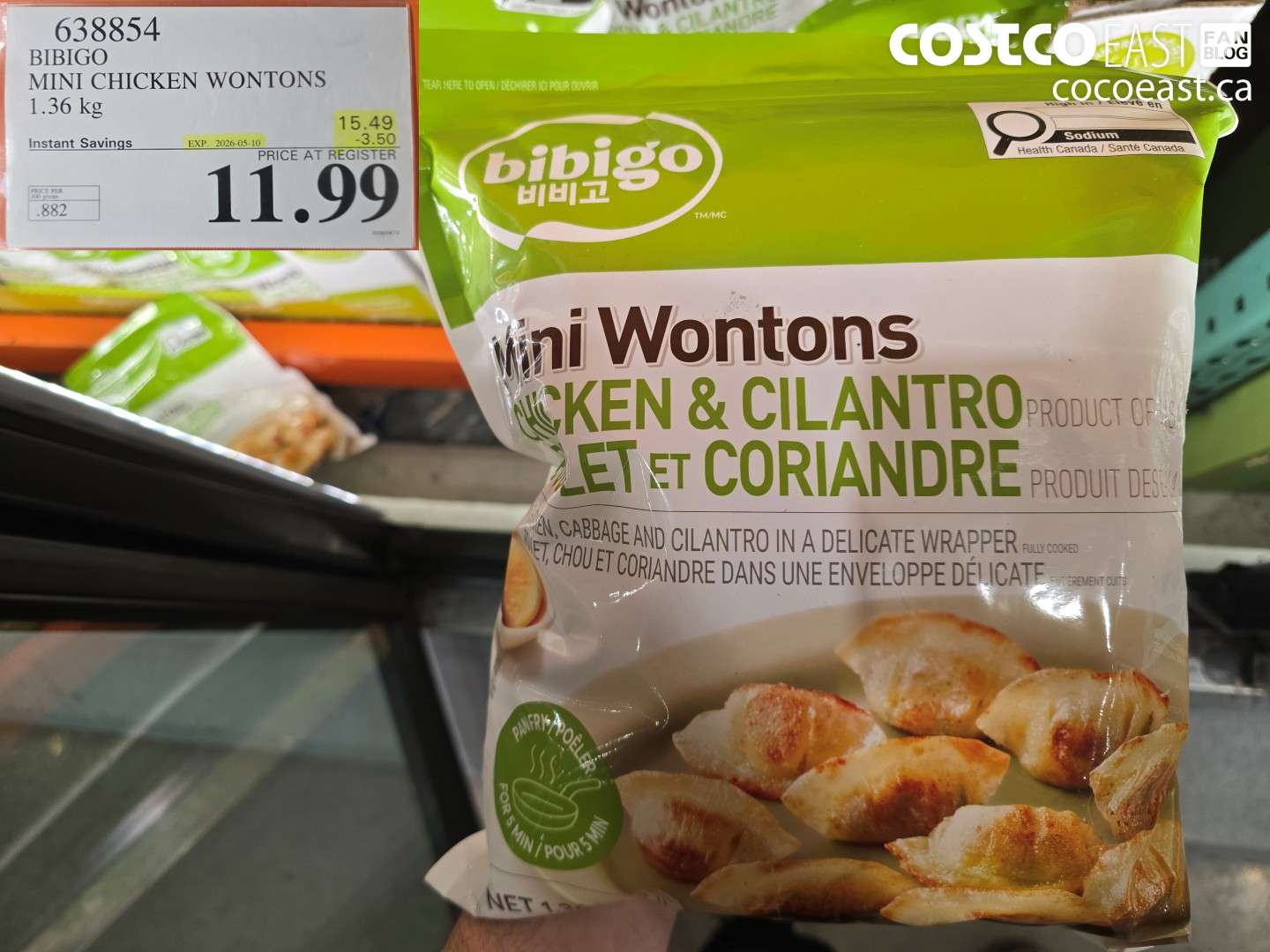 638854 BIBIGO MINI CHICKEN WONTONS 1.36 KG ($3.50 INSTANT SAVINGS EXPIRES ON 2026-05-10) $11.99