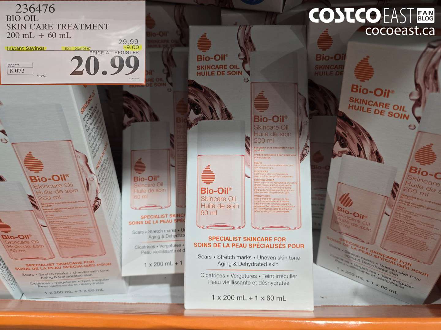 236476 BIO-OIL SKIN CARE TREATMENT 200 ML + 60 ML ($9.00 INSTANT SAVINGS EXPIRES ON 2026-06-07) $20.99