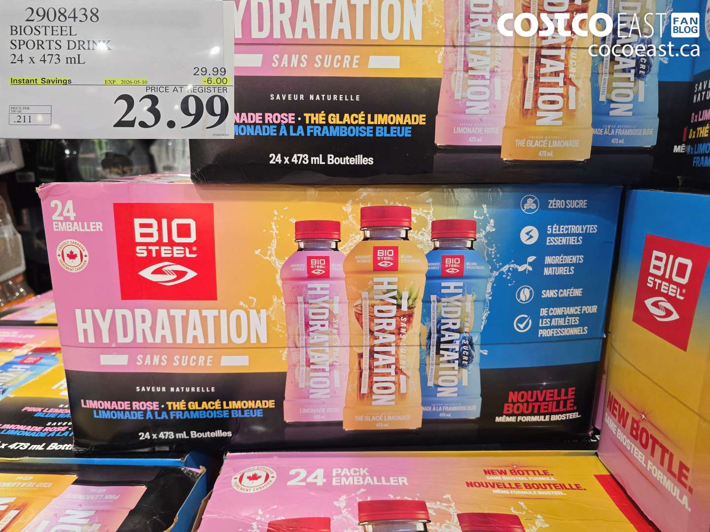 2908438 BIOSTEEL SPORTS DRINK 24 X 473 ML ($6.00 INSTANT SAVINGS EXPIRES ON 2026-05-10) $23.99