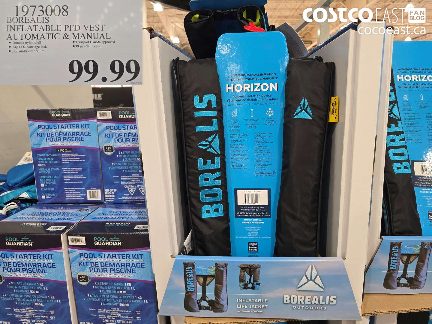 1973008 BOREALIS INFLATABLE PFD VEST AUTOMATIC & MANUAL $99.99