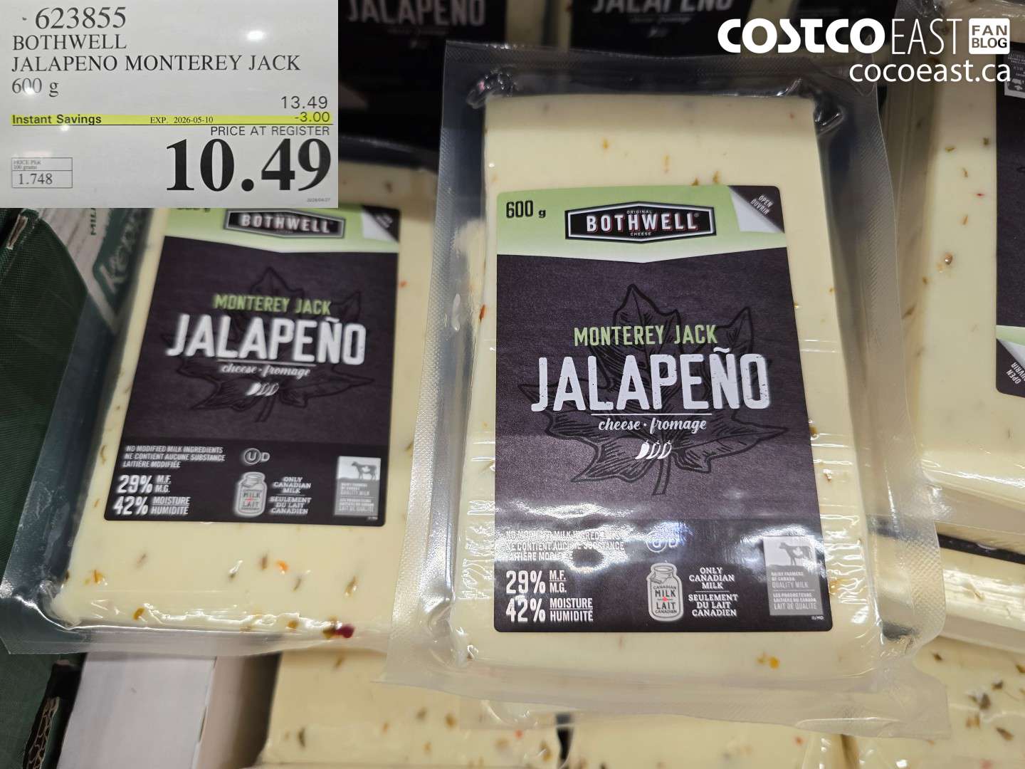623855 BOTHWELL JALAPENO MONTEREY JACK 600 G ($3.00 INSTANT SAVINGS EXPIRES ON 2026-05-10) $10.49