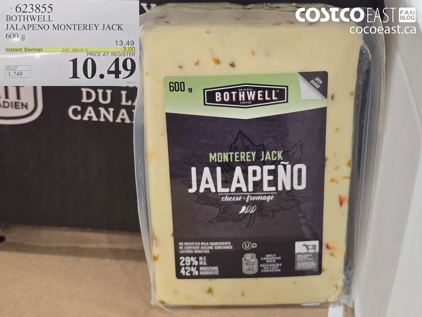 623855 BOTHWELL JALAPENO MONTEREY JACK 600 G ($3.00 INSTANT SAVINGS EXPIRES ON 2026-05-10) $10.49