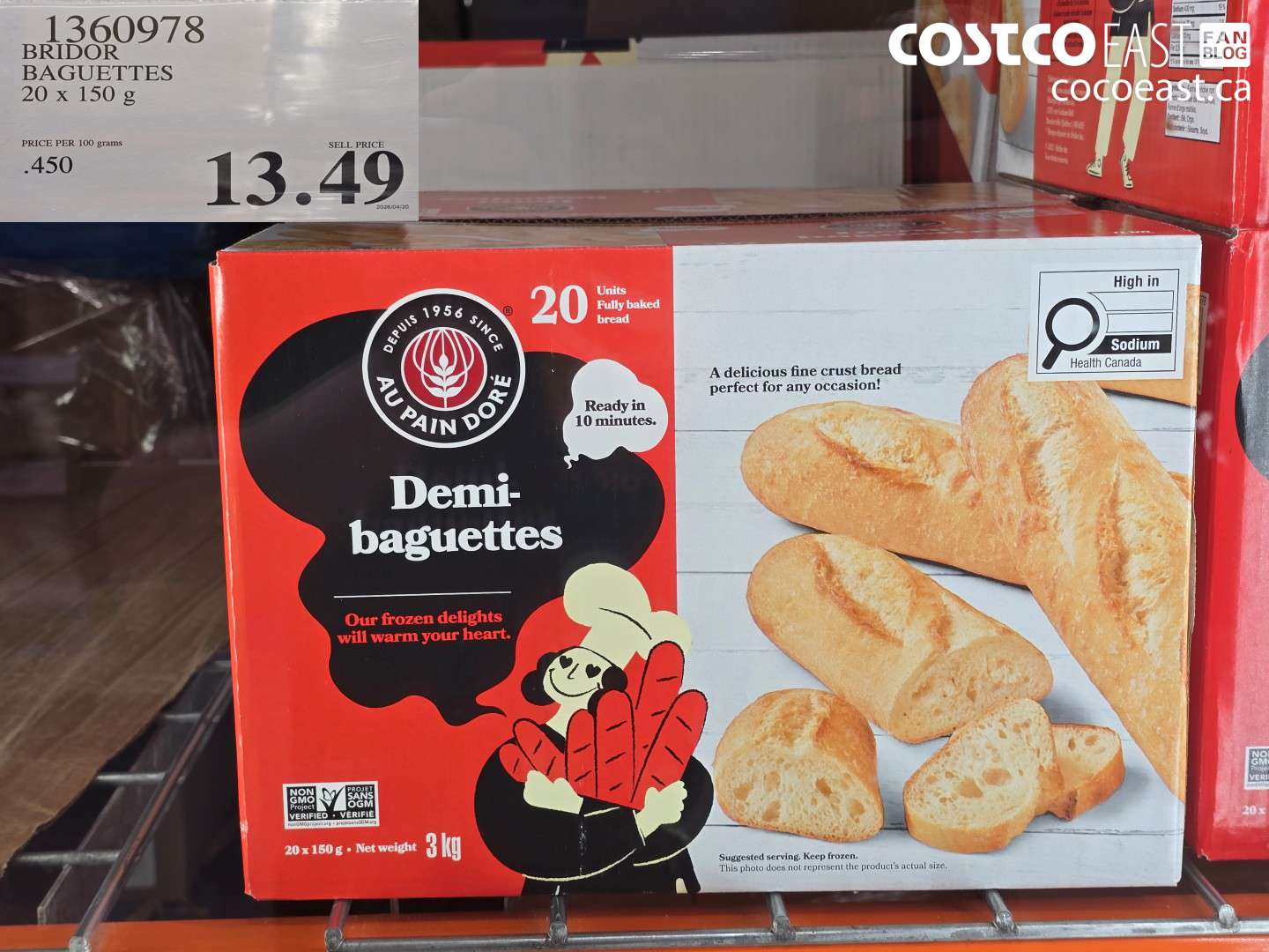 1360978 BRIDOR BAGUETTES 20 X 150 G $13.49