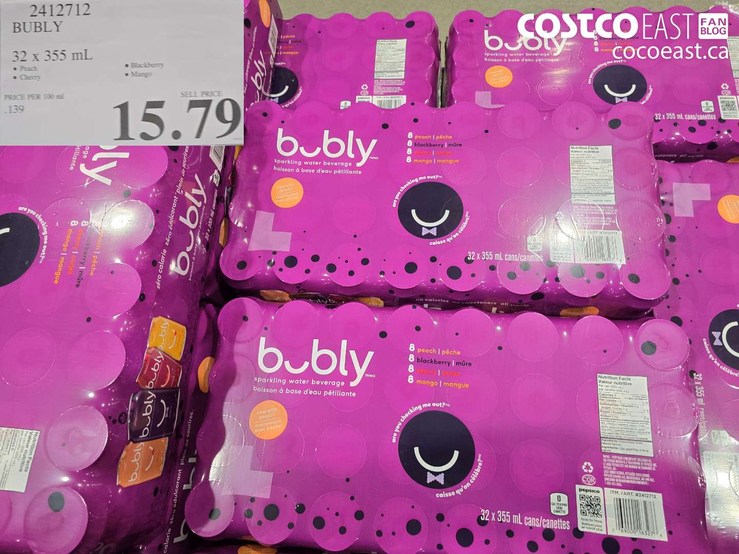 2412712 BUBLY 32 X 355 ML $15.79