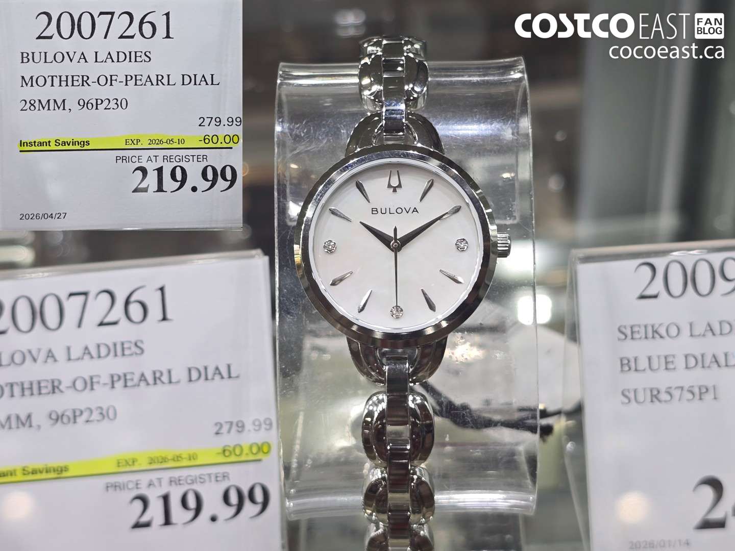 2007261 BULOVA LADIES MOTHER-OF-PEARL DIAL 28MM, 96P230 ($60.00 INSTANT SAVINGS EXPIRES ON 2026-05-10) $219.99