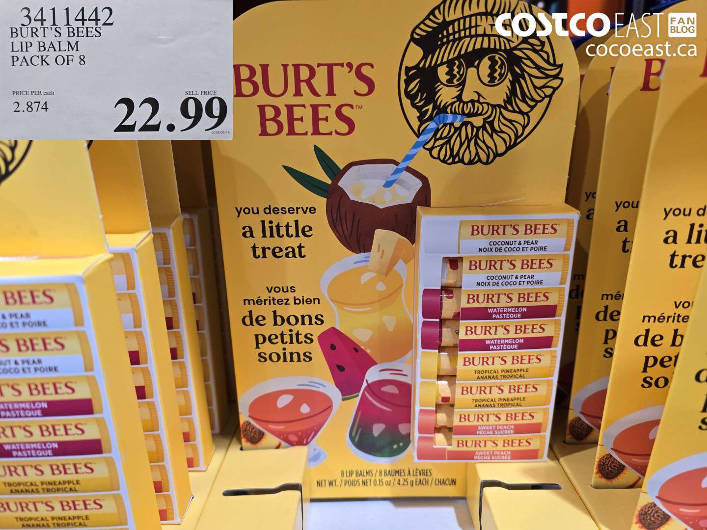 3411442 BURT'S BEES LIP BALM PACK OF 8 $22.99