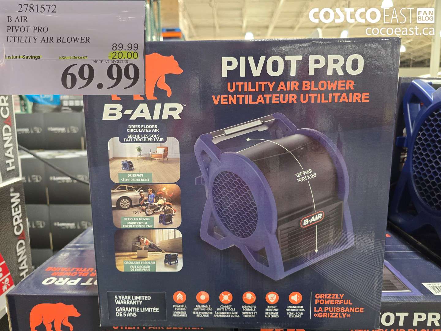 2781572 B AIR PIVOT PRO UTILITY AIR BLOWER ($20.00 INSTANT SAVINGS EXPIRES ON 2026-06-07) $69.99