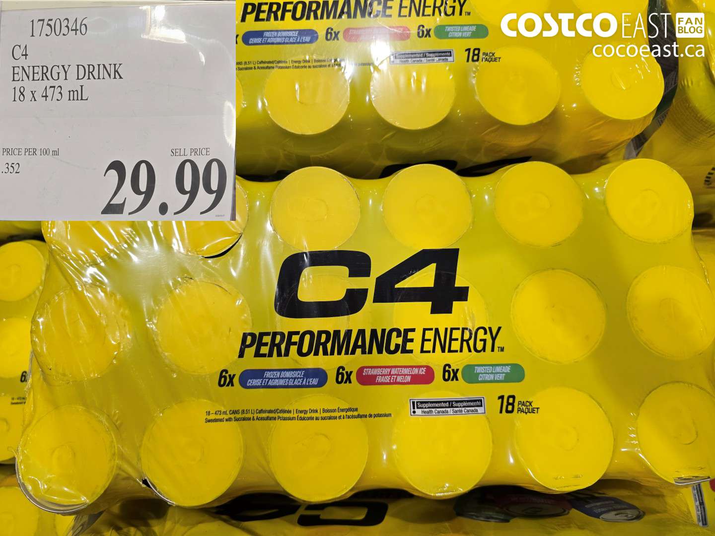 1750346 C4 ENERGY DRINK 18 X 473 ML $29.99