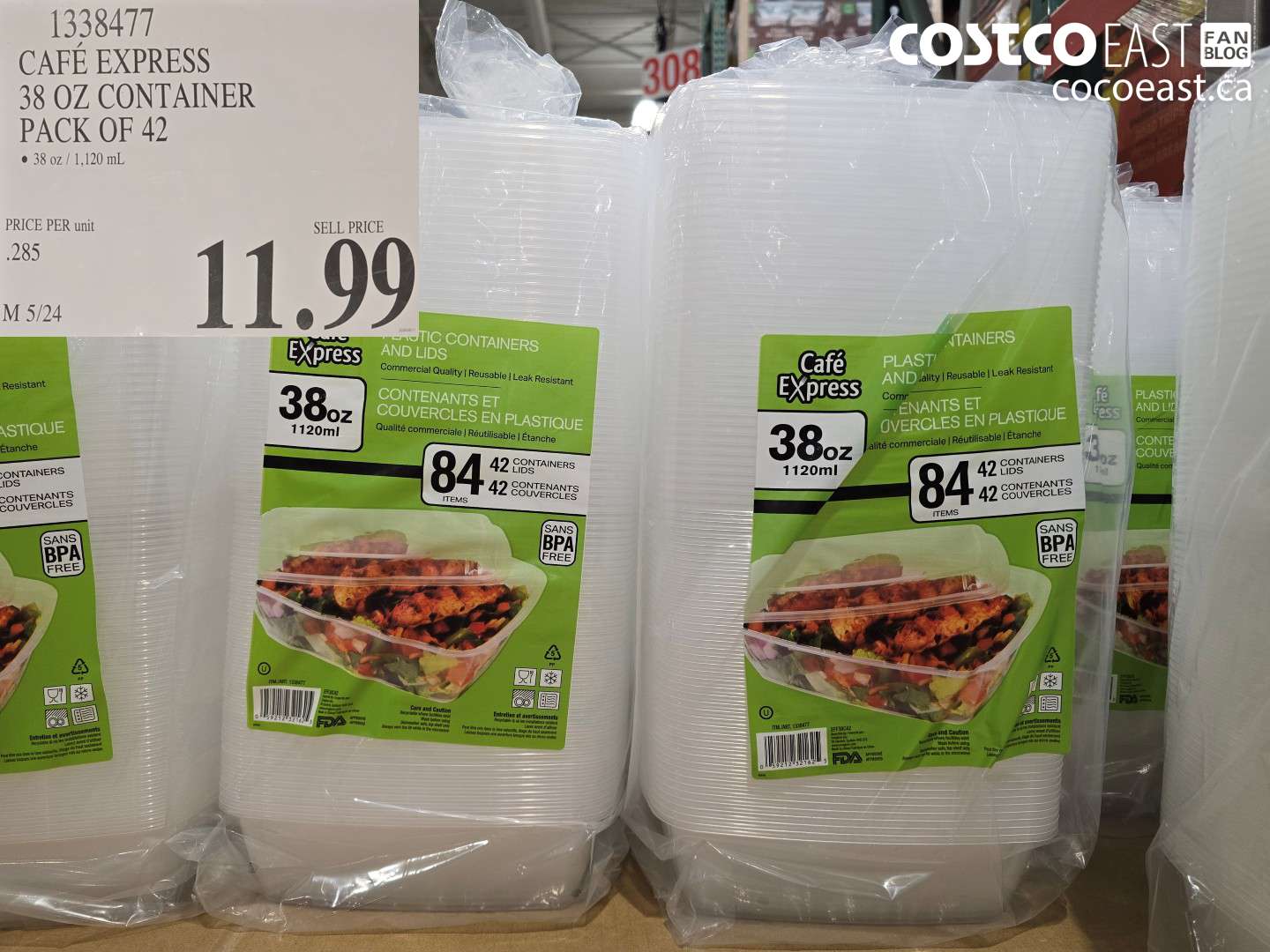 1338477 CAFÉ EXPRESS 38 OZ CONTAINER PACK OF 42 $11.99