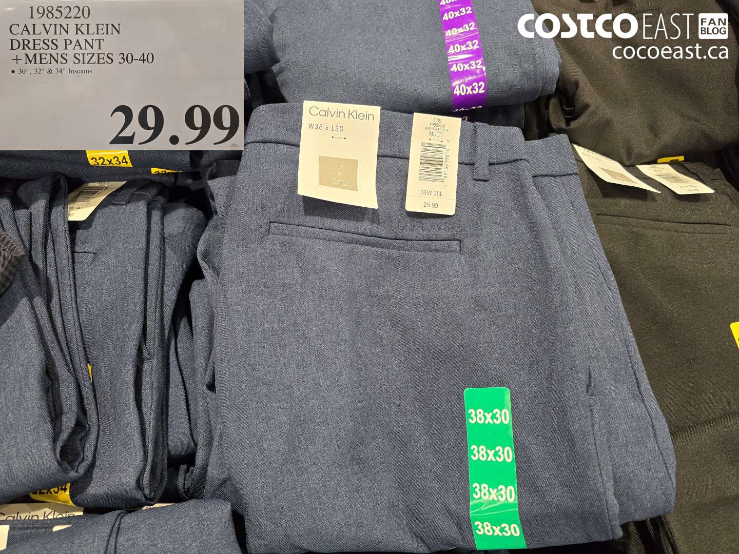 1985220 CALVIN KLEIN DRESS PANT + MENS SIZES 30-40 $29.99