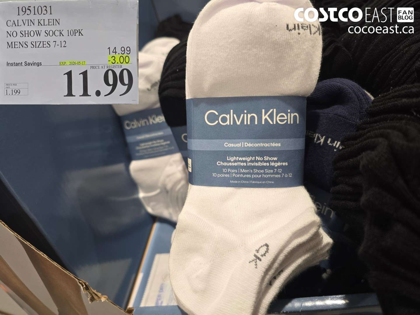 1951031 CALVIN KLEIN NO SHOW SOCK 10PK MENS SIZES 7-12 ($3.00 INSTANT SAVINGS EXPIRES ON 2026-05-17) $11.99