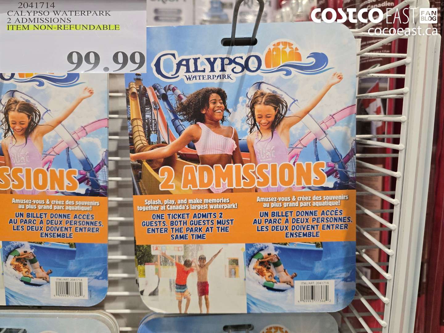 2041714 CALYPSO WATERPARK 2 ADMISSIONS $99.99