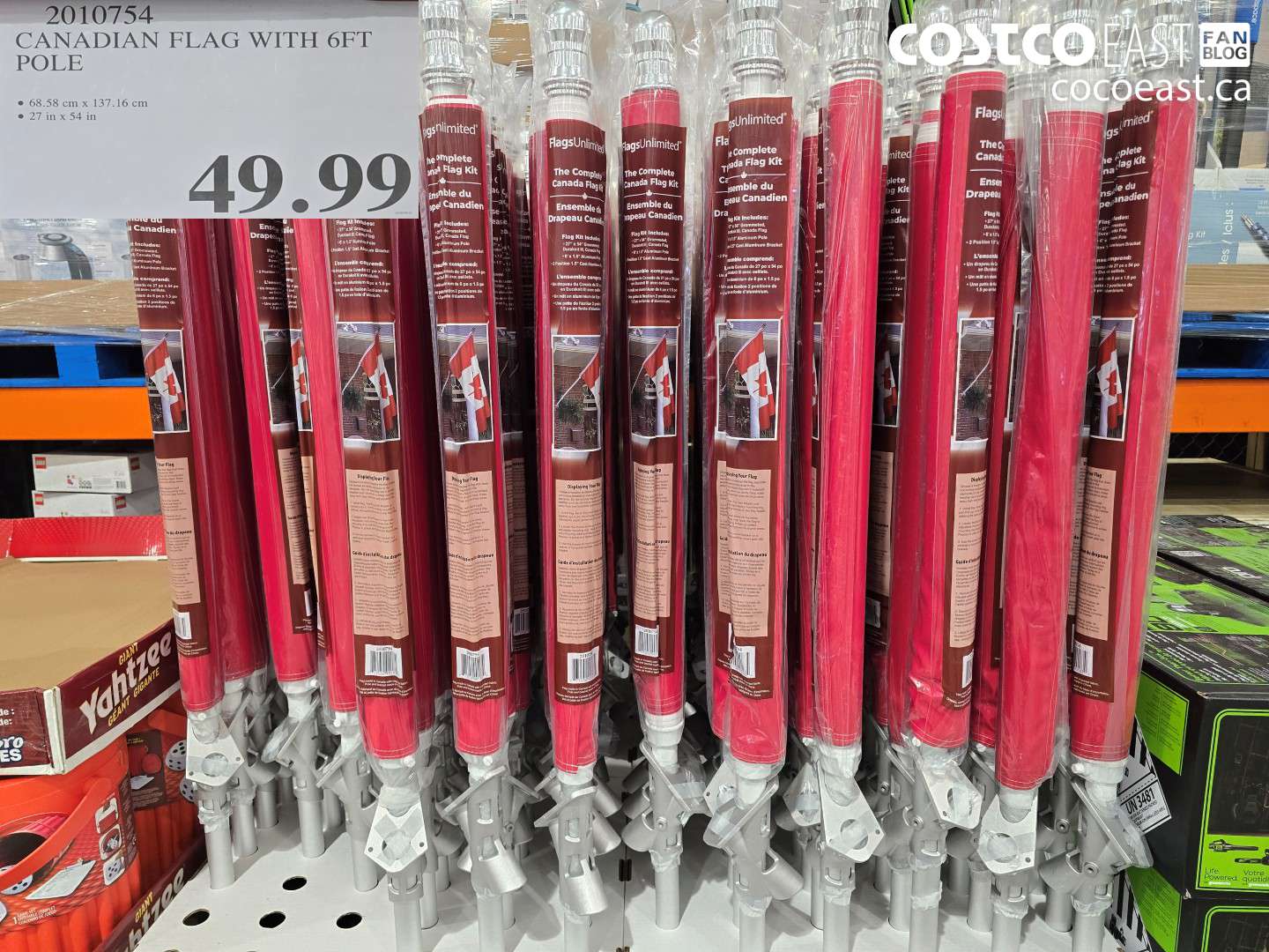 2010754 CANADIAN FLAG WITH 6FT POLE $49.99