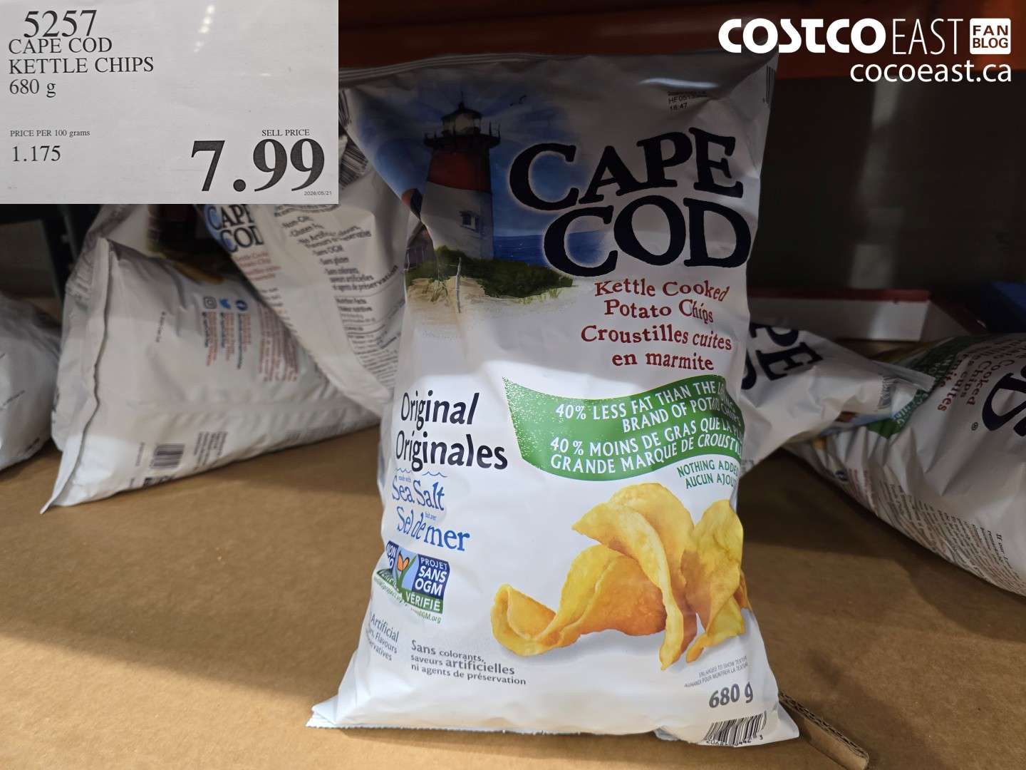 5257 CAPE COD KETTLE CHIPS 680 G $7.99