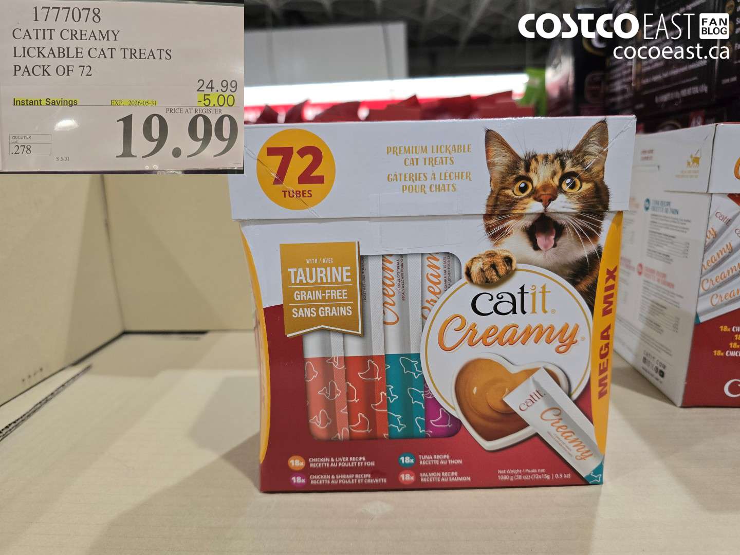1777078 CATIT CREAMY LICKABLE CAT TREATS PACK OF 72 ($5.00 INSTANT SAVINGS EXPIRES ON 2026-05-31) $19.99