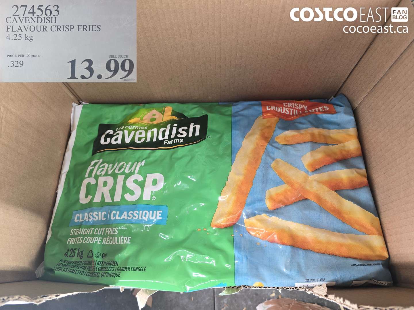 274563 CAVENDISH FLAVOUR CRISP FRIES 4.25 KG $13.99