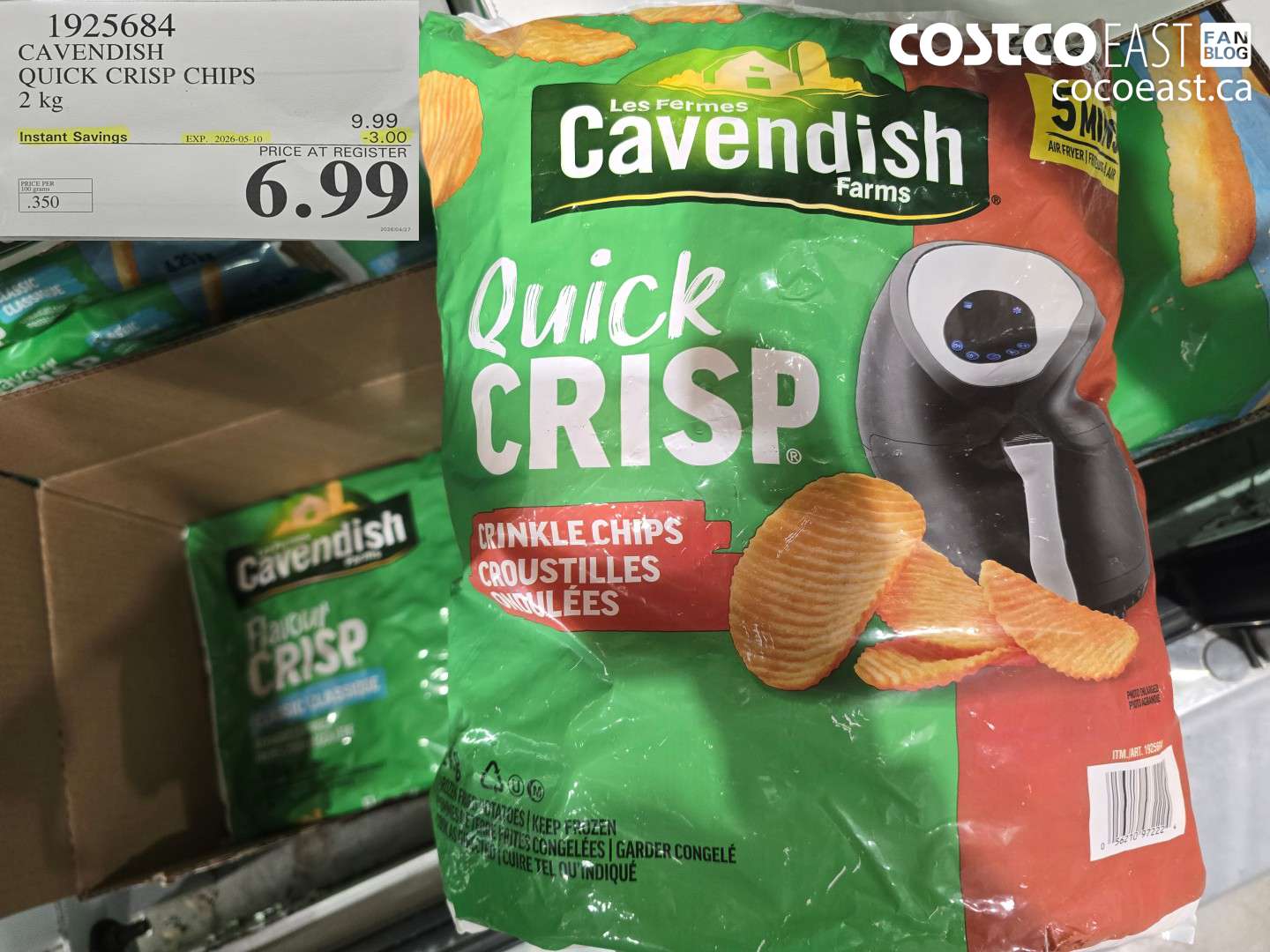 1925684 CAVENDISH QUICK CRISP CHIPS 2 KG ($3.00 INSTANT SAVINGS EXPIRES ON 2026-05-10) $6.99