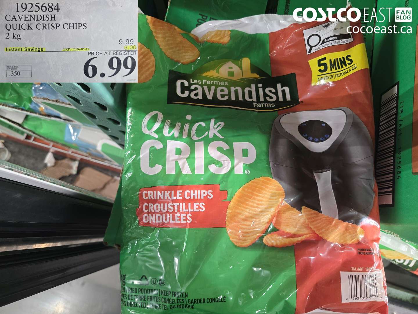 1925684 CAVENDISH QUICK CRISP CHIPS 2 KG ($3.00 INSTANT SAVINGS EXPIRES ON 2026-05-17) $6.99