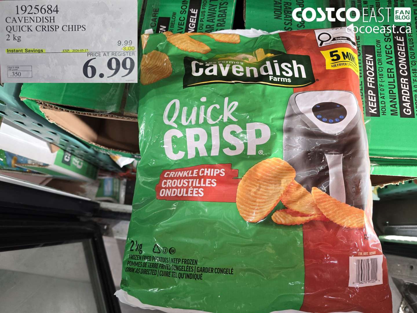 1925684 CAVENDISH QUICK CRISP CHIPS 2 KG ($3.00 INSTANT SAVINGS EXPIRES ON 2026-05-17) $6.99