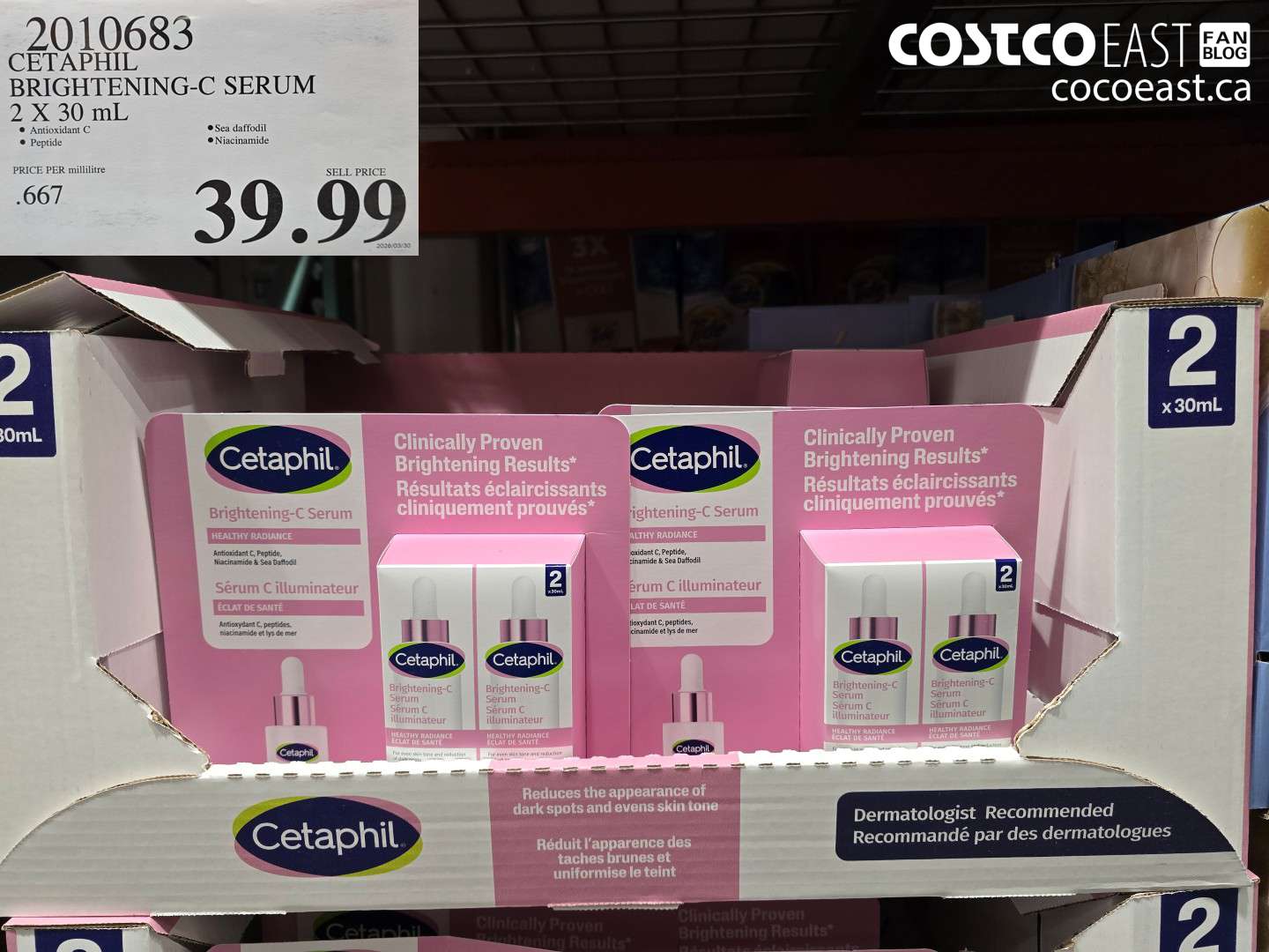 2010683 CETAPHIL BRIGHTENING-C SERUM 2 X 30 ML $39.99