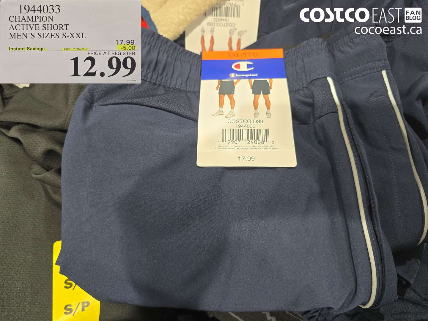 1944033 CHAMPION ACTIVE SHORT MEN'S SIZES S-XXL ($5.00 INSTANT SAVINGS EXPIRES ON 2026-05-17) $12.99