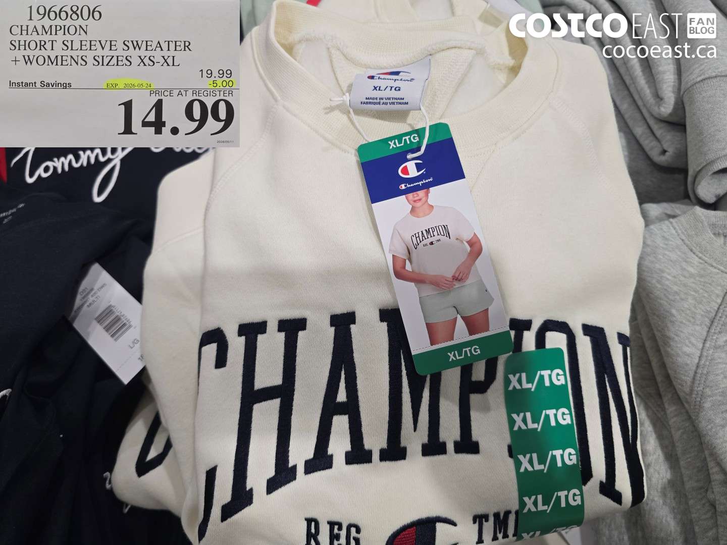 1966806 CHAMPION SHORT SLEEVE SWEATER + WOMENS SIZES XS-XL ($5.00 INSTANT SAVINGS EXPIRES ON 2026-05-24) $14.99