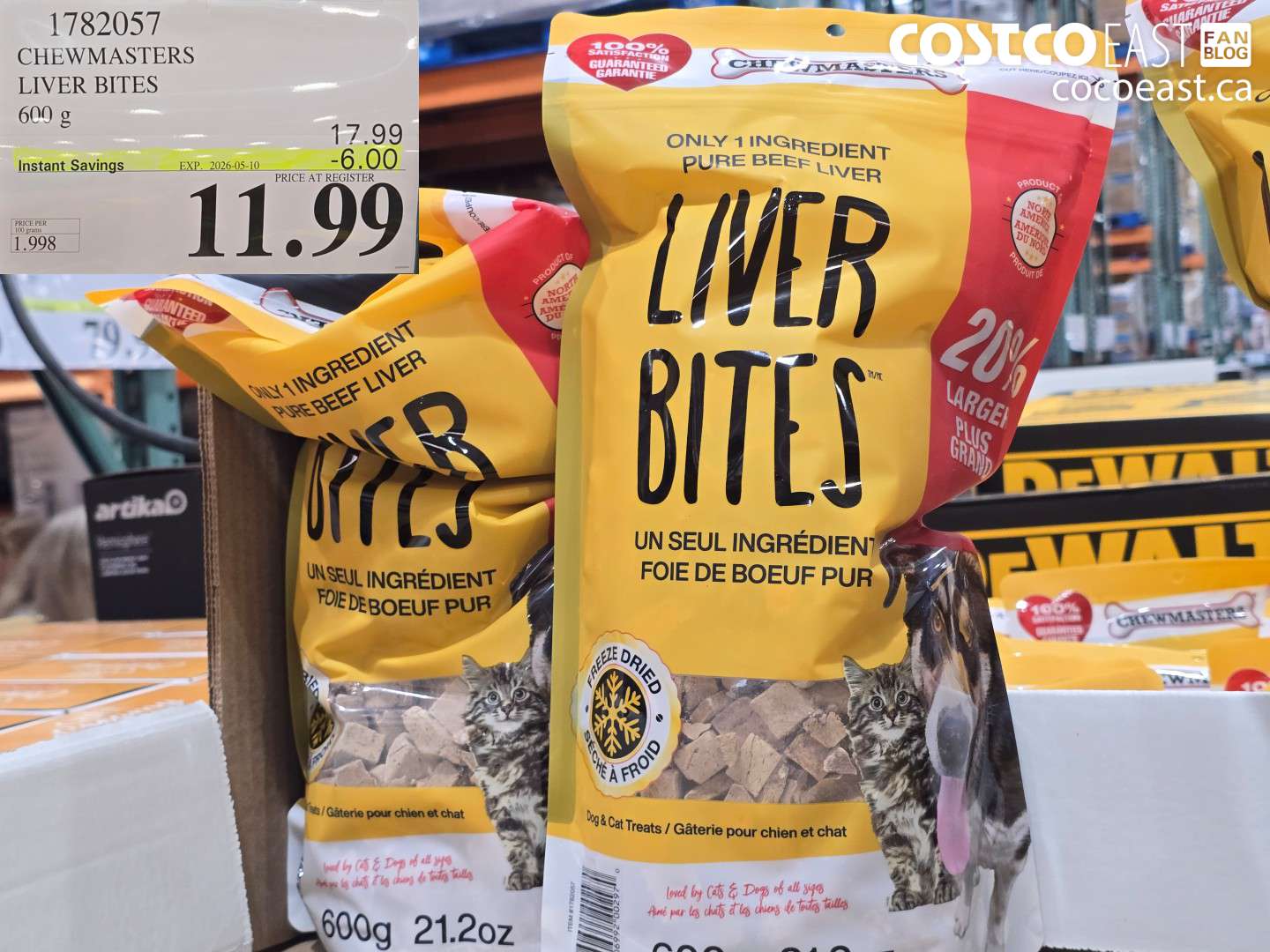 1782057 CHEWMASTERS LIVER BITES 600 G ($6.00 INSTANT SAVINGS EXPIRES ON 2026-05-10) $11.99
