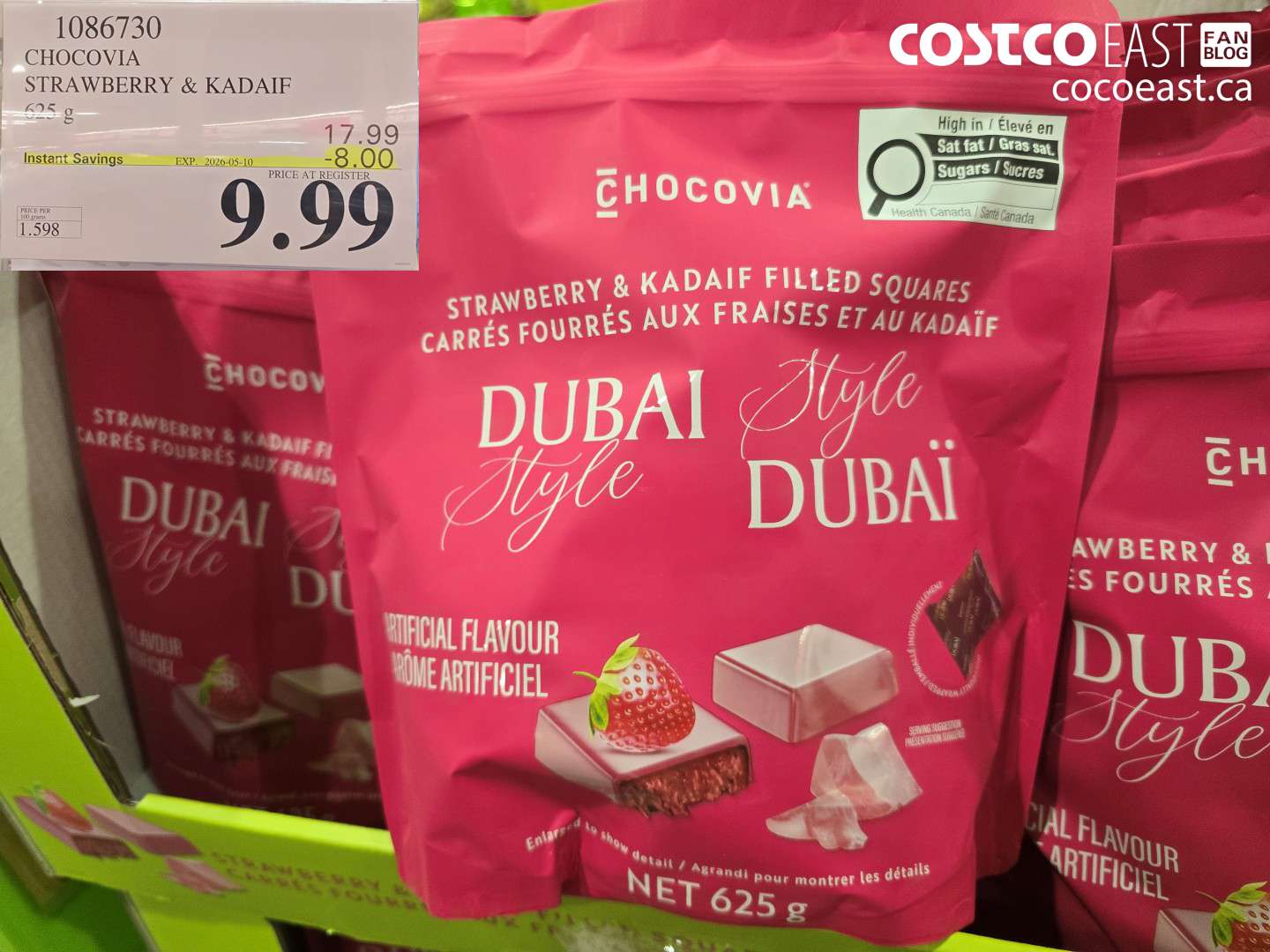 1086730 CHOCOVIA STRAWBERRY & KADAIF 625 G ($8.00 INSTANT SAVINGS EXPIRES ON 2026-05-10) $9.99