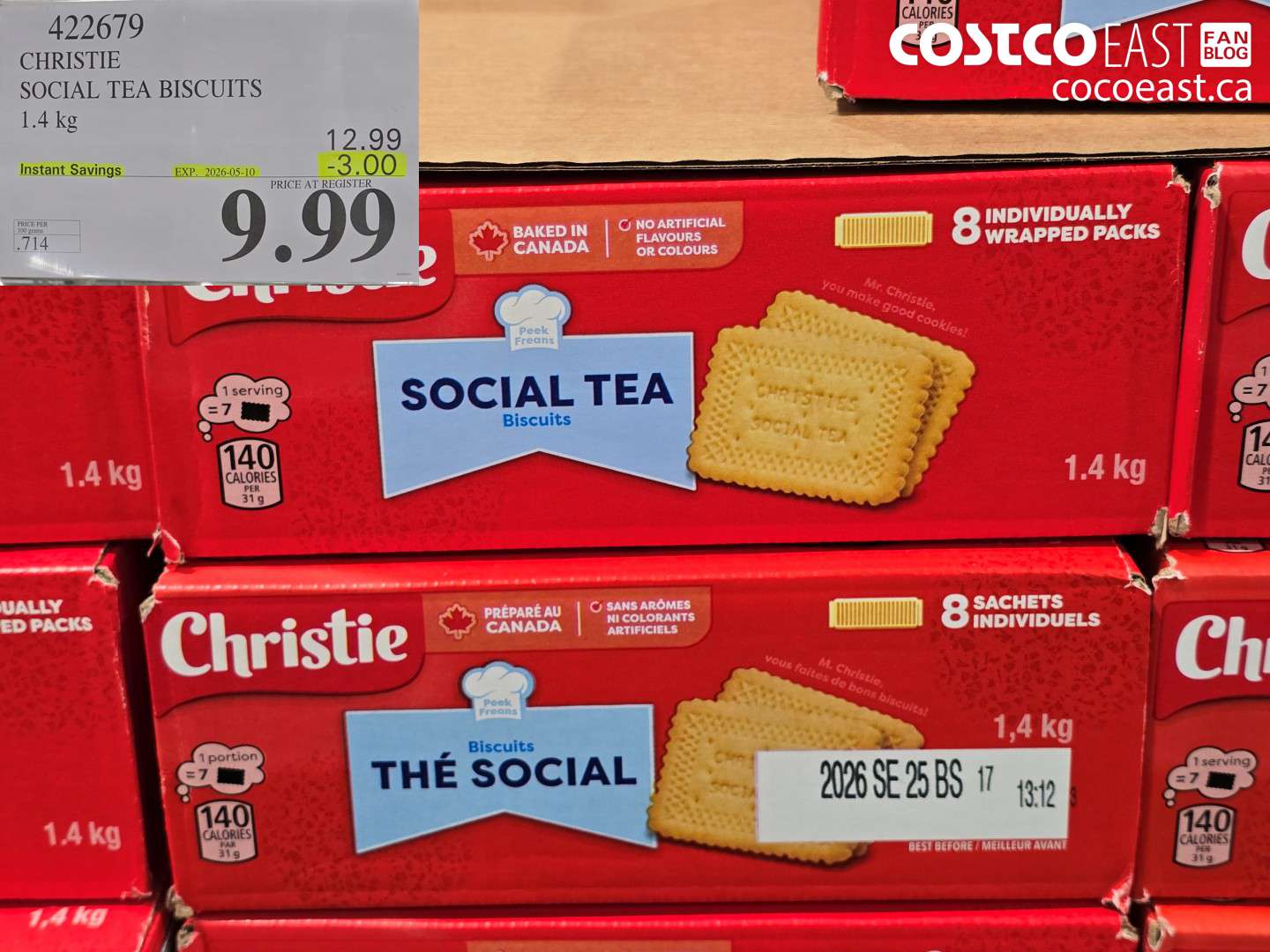 422679 CHRISTIE SOCIAL TEA BISCUITS 1.4 KG ($3.00 INSTANT SAVINGS EXPIRES ON 2026-05-10) $9.99