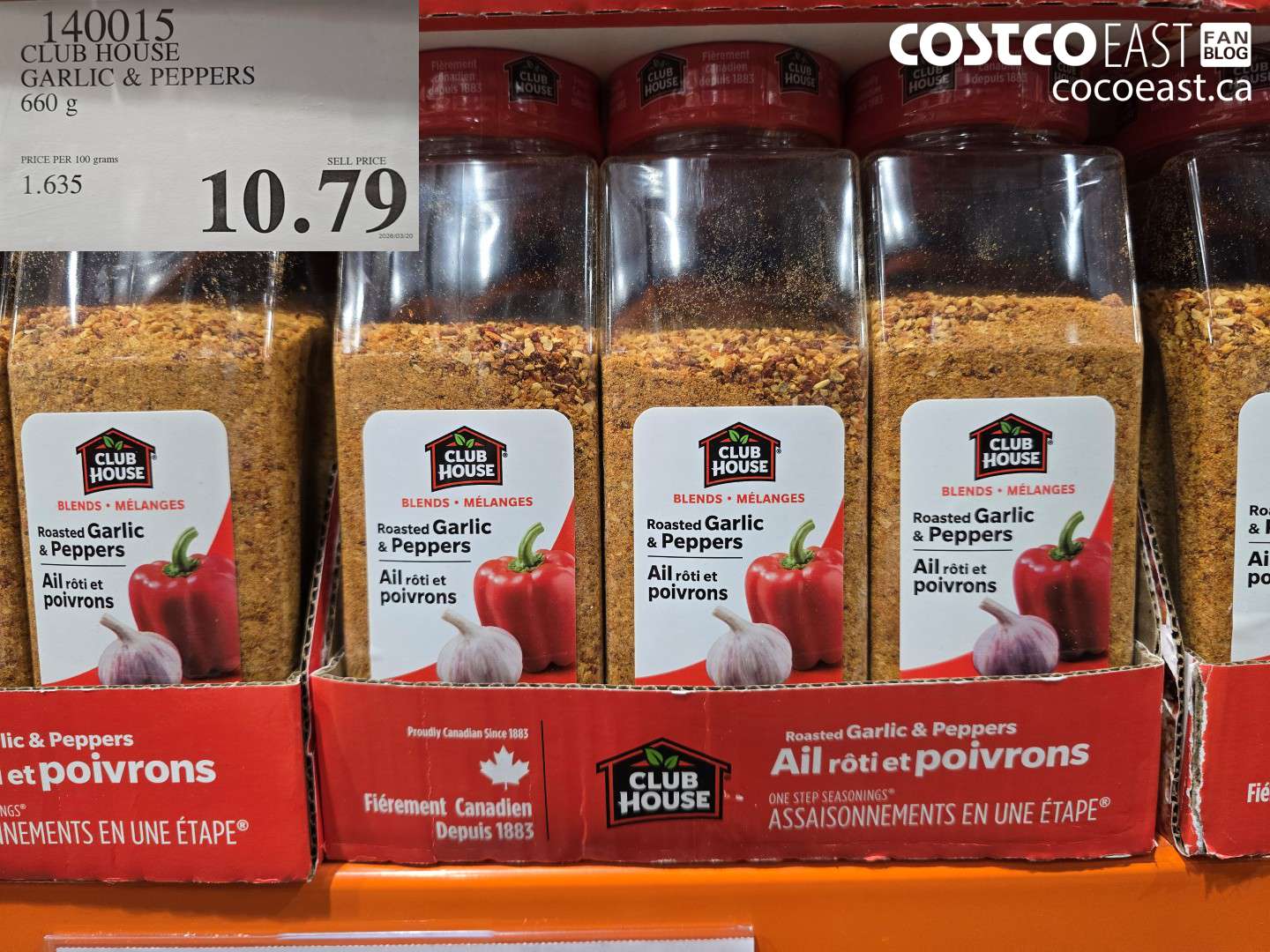 140015 CLUB HOUSE GARLIC & PEPPERS 660 G $10.79