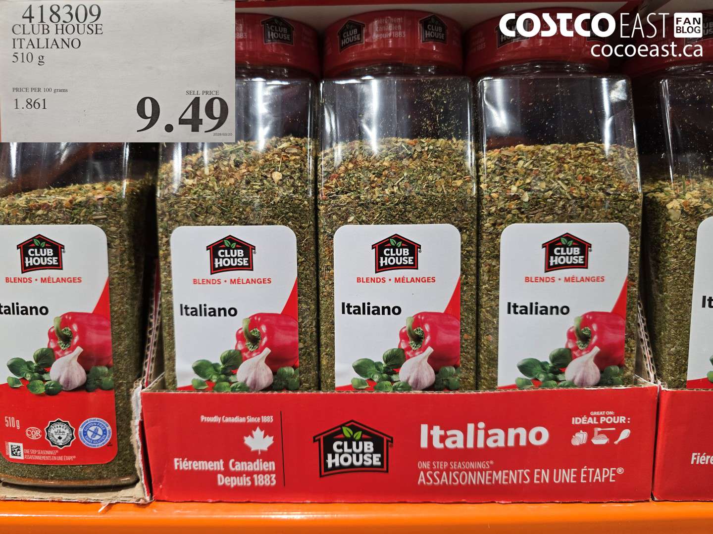 418309 CLUB HOUSE ITALIANO 510 G $9.49