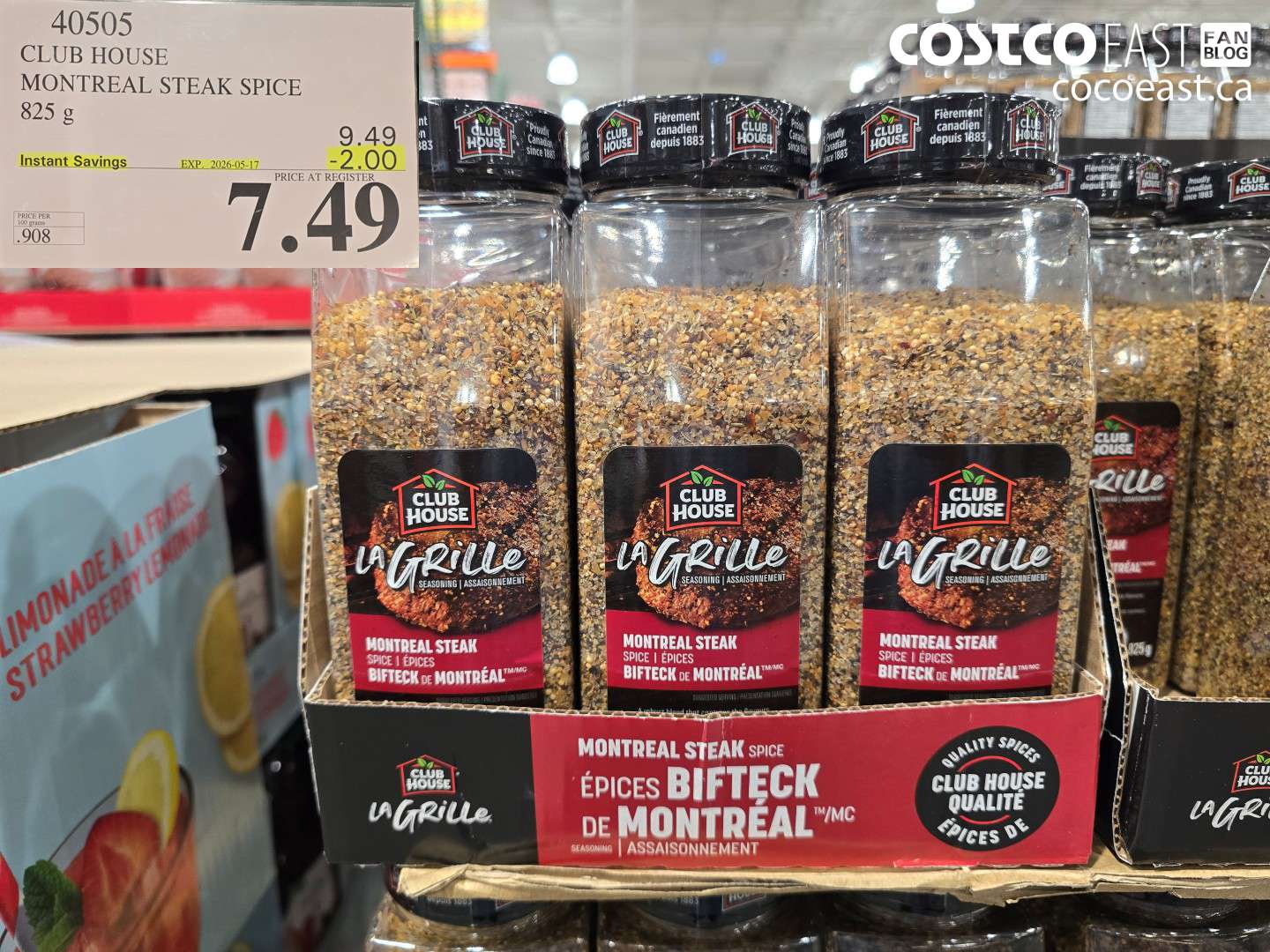 40505 CLUB HOUSE MONTREAL STEAK SPICE 825 G ($2.00 INSTANT SAVINGS EXPIRES ON 2026-05-17) $7.49