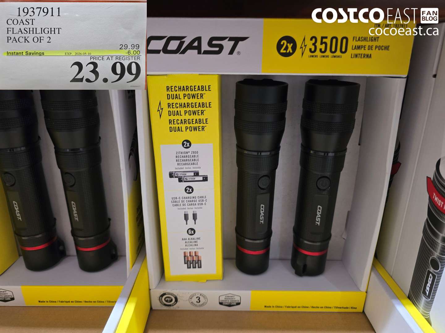 1937911 COAST FLASHLIGHT PACK OF 2 ($6.00 INSTANT SAVINGS EXPIRES ON 2026-05-10) $23.99