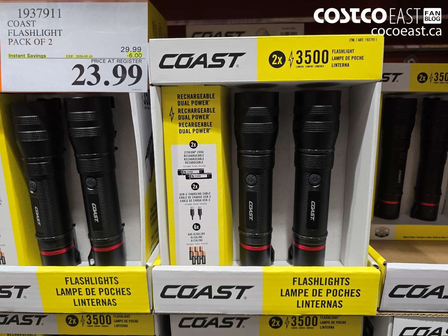 1937911 COAST FLASHLIGHT PACK OF 2 ($6.00 INSTANT SAVINGS EXPIRES ON 2026-05-10) $23.99